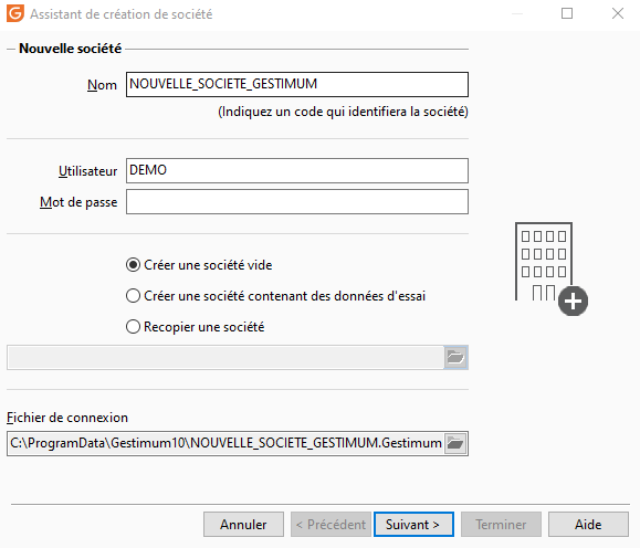 Assistant duplication société