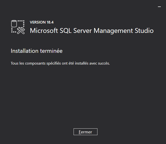 Installation Terminée