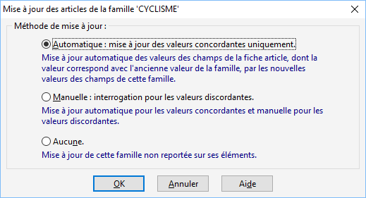 Mise à jour famille