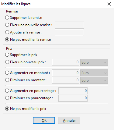 Modifier lignes