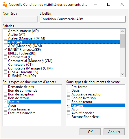 Nouvelle condition de visibilité