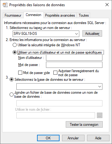 Onglet Connexion UDL