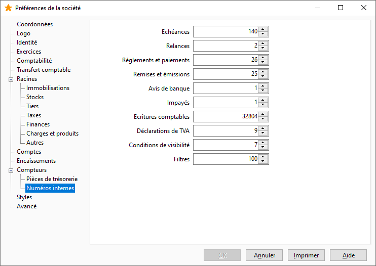 Interface des compteurs numériques - Gestion Comptable